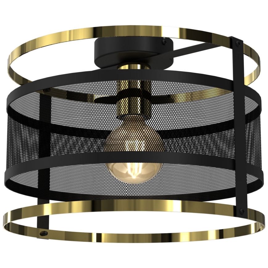 Nadgradni luster RIM 1xE27/60W/230V crno/zlatna