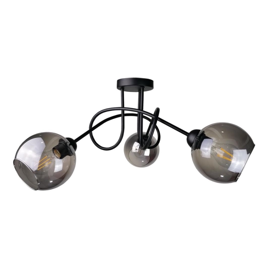 Nadgradni luster RIN 3xE27/60W/230V crno