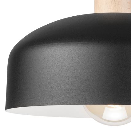 Nadgradni luster RINA 1xE27/15W/230V crno/bukva