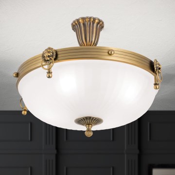 Nadgradni luster ROCCA 4xE27/60W/230V pr. 43 cm bronzana/bela