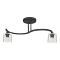Nadgradni luster SANTOS 2xE27/15W/230V crno/prozirna