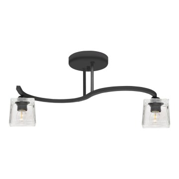 Nadgradni luster SANTOS 2xE27/15W/230V crno/prozirna