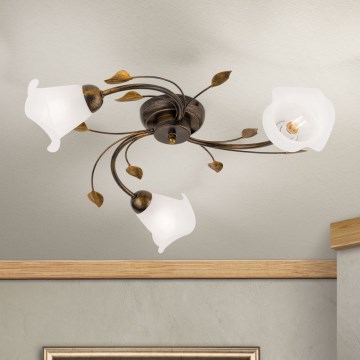 Nadgradni luster SISI 3xE14/40W/230V pr. 60 cm bronzana/patina