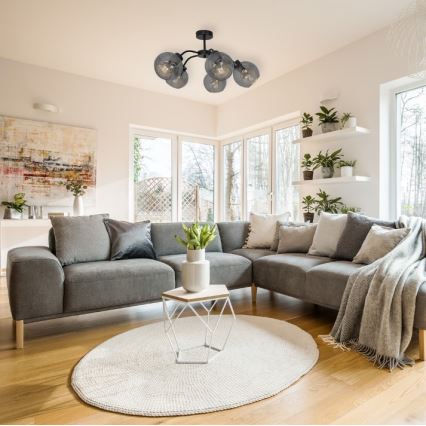 Nadgradni luster SOFIA 5xE27/60W/230V crno