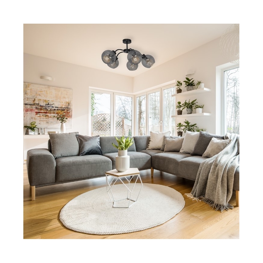 Nadgradni luster SOFIA 5xE27/60W/230V crno