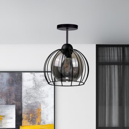 Nadgradni luster SOLO BLACK 1xE27/60W/230V crno/dimno
