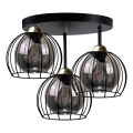 Nadgradni luster SOLO BLACK 3xE27/60W/230V pr. 30 cm crno/zlatna