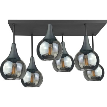 Nadgradni luster SOMA 6xE27/60W/230V crno/dimno crno