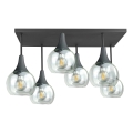 Nadgradni luster SOMA 6xE27/60W/230V crno/prozirna