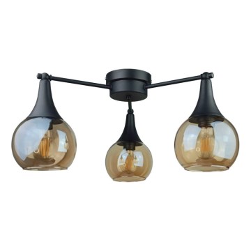Nadgradni luster STAR 3xE27/60W/230V crno/dimno bež