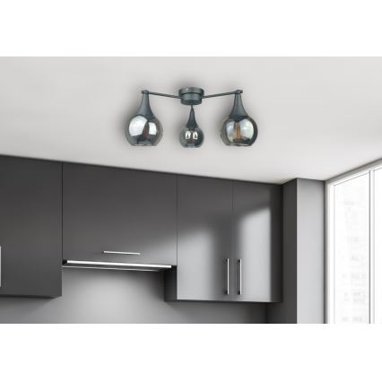 Nadgradni luster STAR 3xE27/60W/230V crno/dimno crno