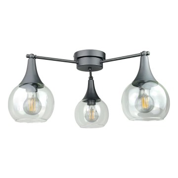 Nadgradni luster STAR 3xE27/60W/230V crno/prozirna