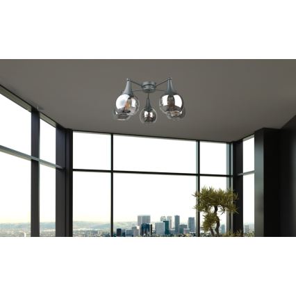 Nadgradni luster STAR 5xE27/60W/230V crno/dimno crno
