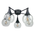 Nadgradni luster STAR 5xE27/60W/230V crno/prozirna