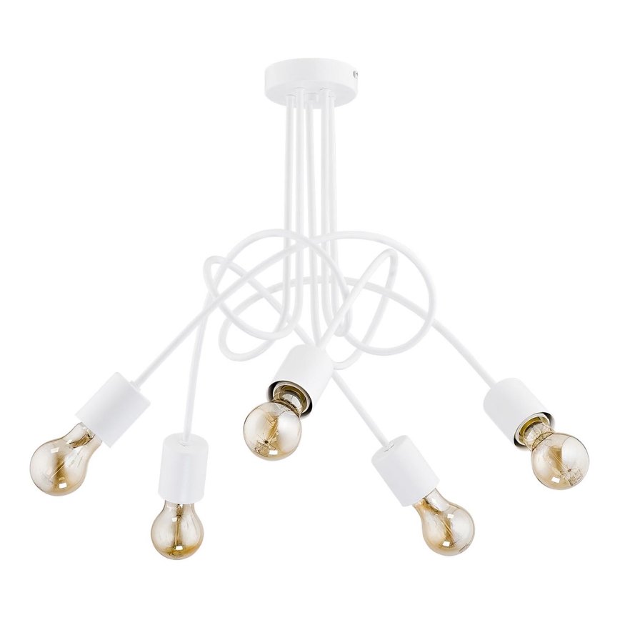 Nadgradni luster TANGO 5xE27/15W/230V bela