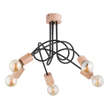 Nadgradni luster TANGO 5xE27/15W/230V braon/crno