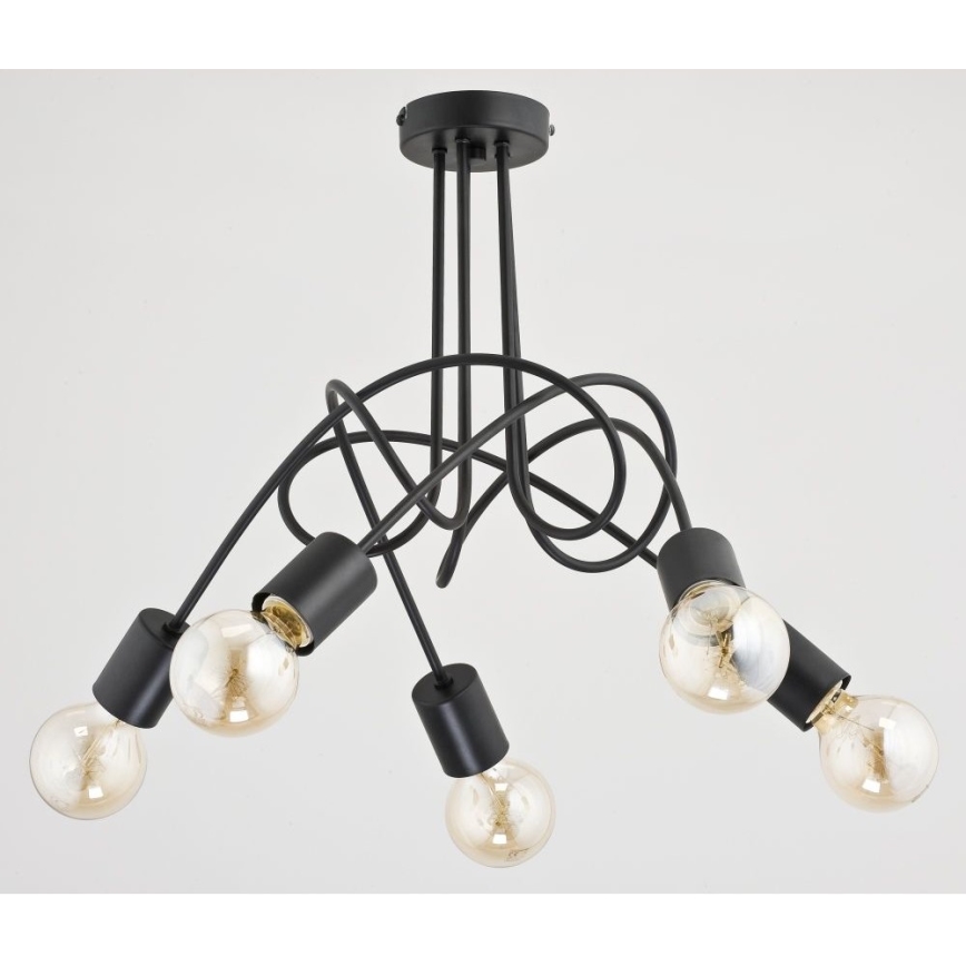 Nadgradni luster TANGO 5xE27/60W/230V crno
