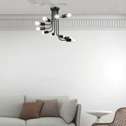 Nadgradni luster TRINITY 10xE27/15W/230V crno