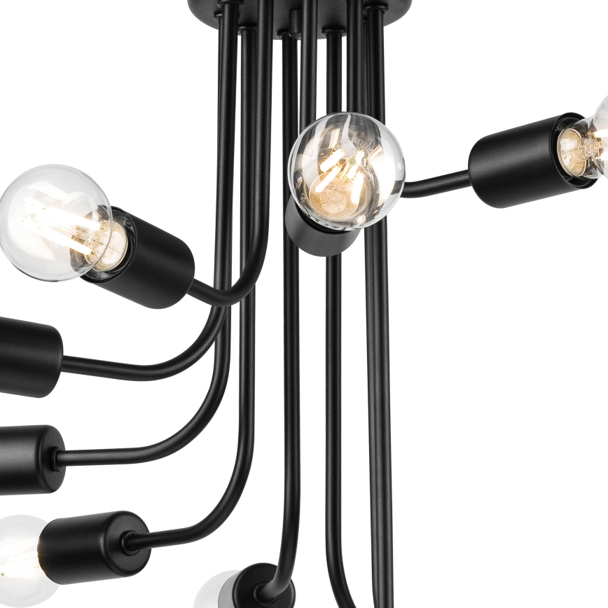 Nadgradni luster TRINITY 10xE27/15W/230V crno