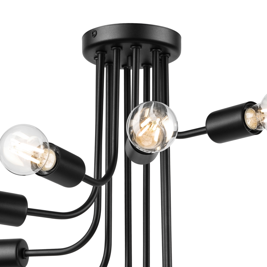 Nadgradni luster TRINITY 10xE27/15W/230V crno