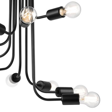 Nadgradni luster TRINITY 10xE27/15W/230V crno