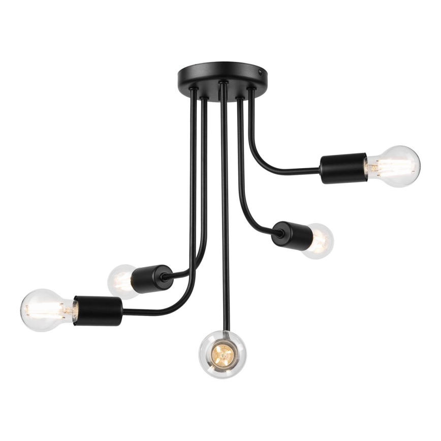 Nadgradni luster TRINITY 5xE27/15W/230V crno