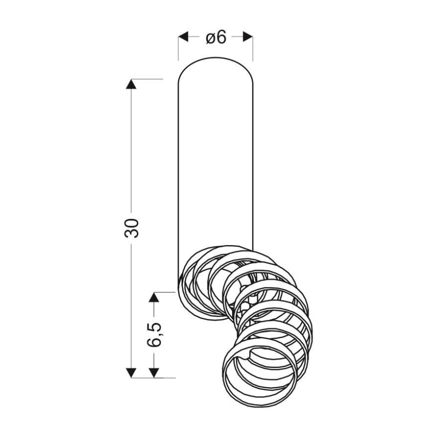 Nadgradni luster TUBA 1xGU10/50W/230V crno
