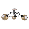 Nadgradni luster VENUS WOOD 3xE27/60W/230V crno/dimno braon