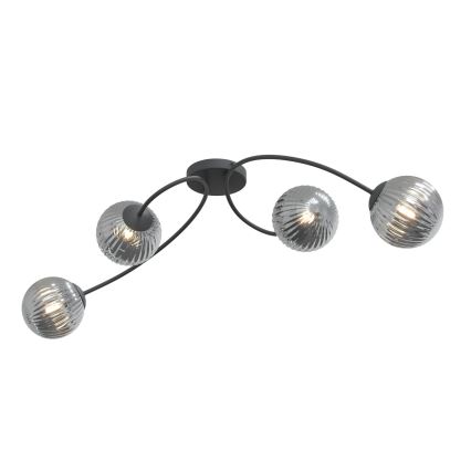 Nadgradni luster VIBRA 4xE14/10W/230V crno/sivo