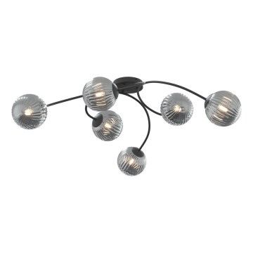 Nadgradni luster VIBRA 6xE14/10W/230V crno/sivo