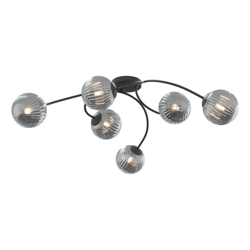 Nadgradni luster VIBRA 6xE14/10W/230V crno/sivo
