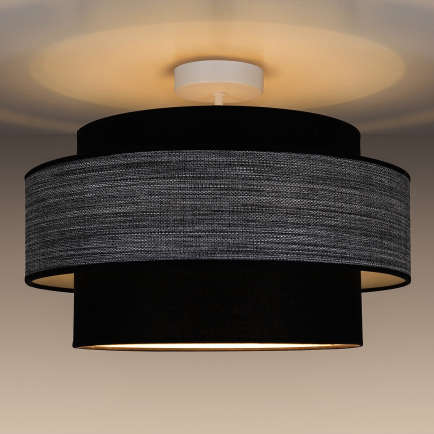 Nadgradni plafonski luster GRACE 1xE27, max. 60 W, 230 V, prečnik 40 cm, crna/siva