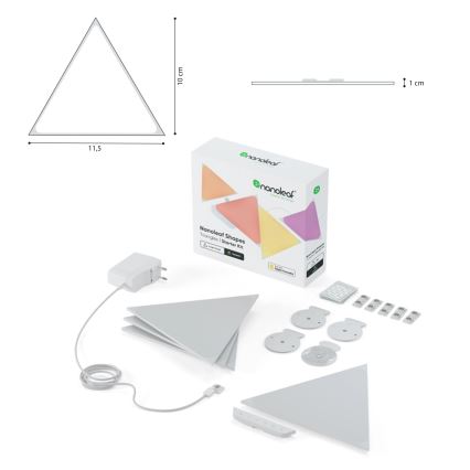 Nanoleaf - Komplet za proširenje 10x LED RGB prigušiva paneli TRIANGLES LED/0,5W/230V Wi-Fi
