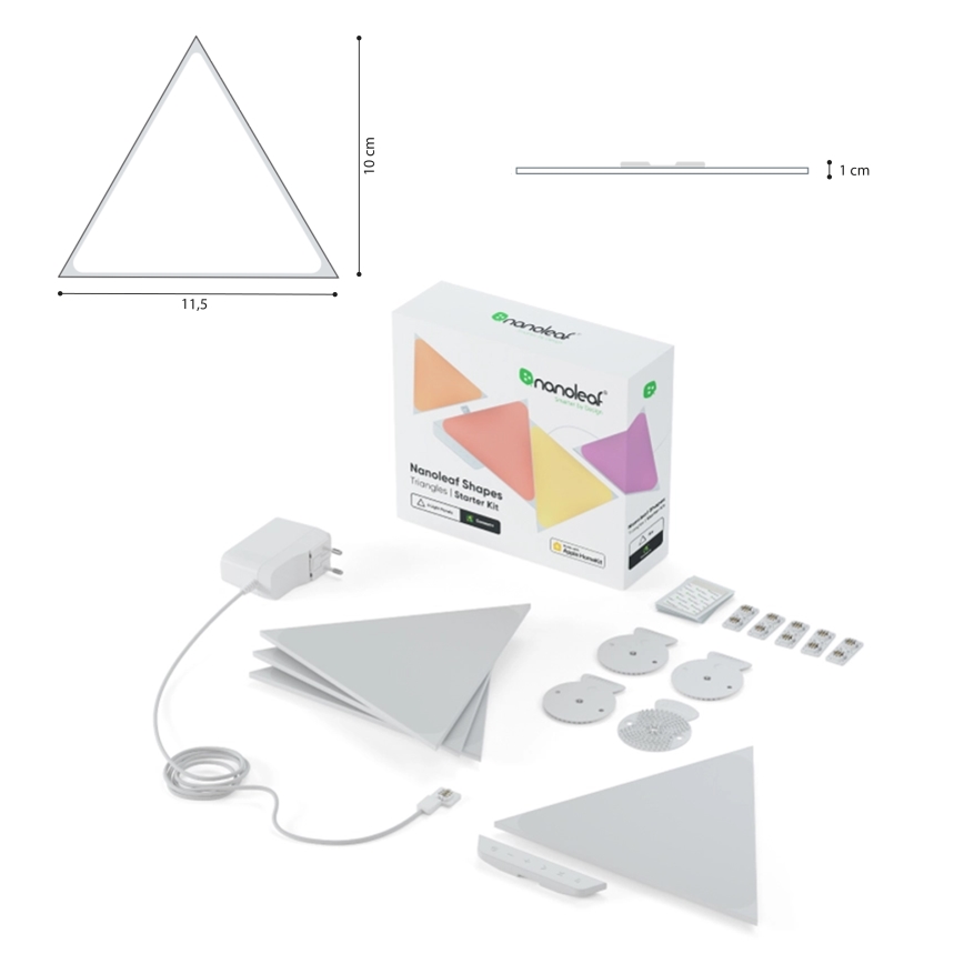 Nanoleaf - Komplet za proširenje 10x LED RGB prigušiva paneli TRIANGLES LED/0,5W/230V Wi-Fi