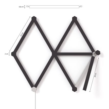 Nanoleaf - Set pokrova za lajsnu LINES 9 kom crno matirana
