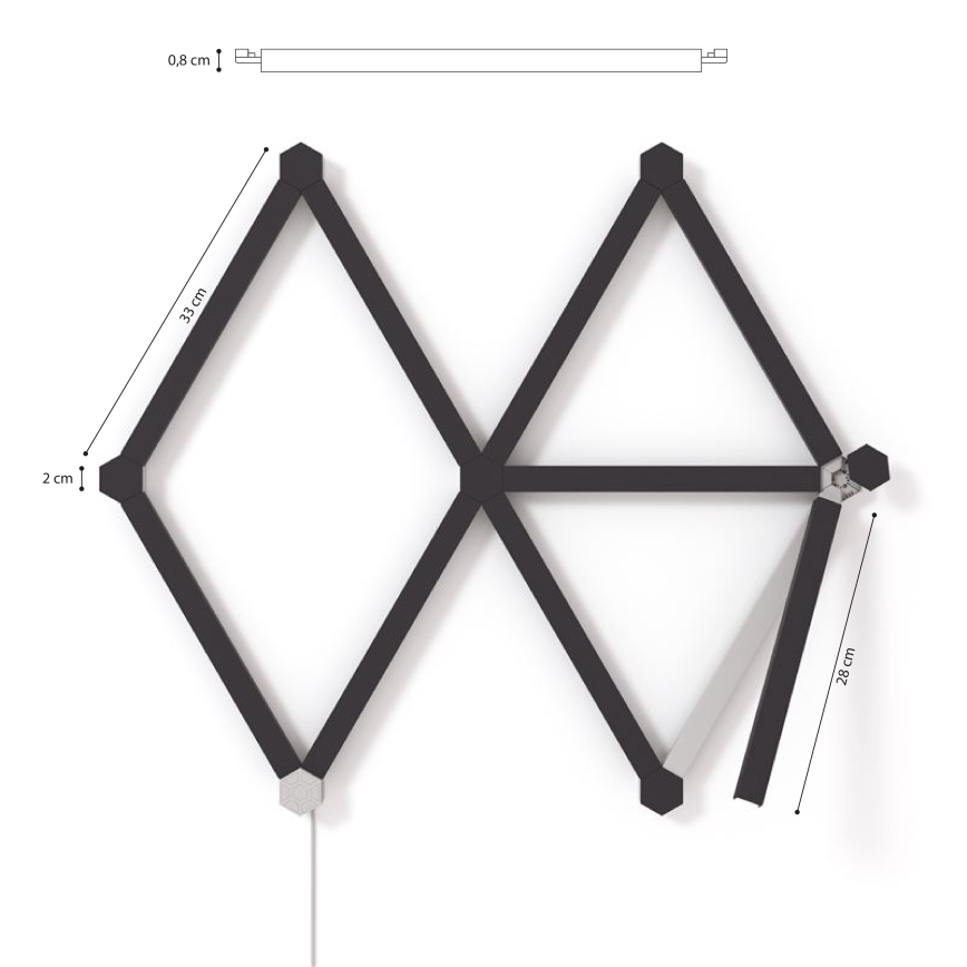 Nanoleaf - Set pokrova za lajsnu LINES 9 kom crno matirana