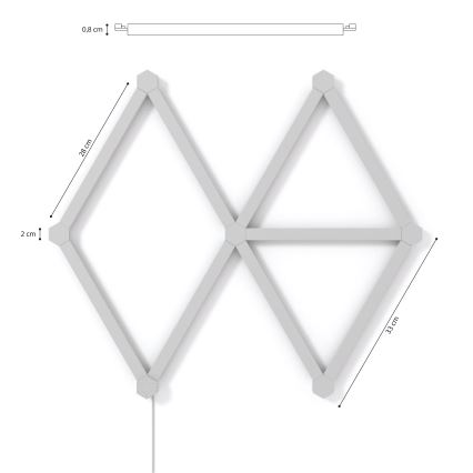 Nanoleaf - Set 9x LED RGBW Prigušiva lajsna LINES LED/2W/230V 1200-6000K Wi-Fi