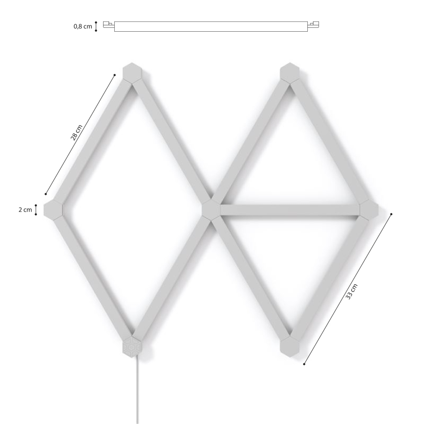 Nanoleaf - Set 9x LED RGBW Prigušiva lajsna LINES LED/2W/230V 1200-6000K Wi-Fi