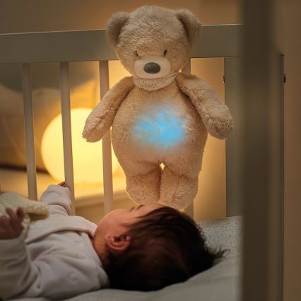 Nattou - Igračka za uspavljivanje sa melodijom i svetlom SLEEPY BEAR 4u1 braon