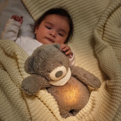 Nattou - Igračka za uspavljivanje sa melodijom i svetlom SLEEPY BEAR 4u1 braon