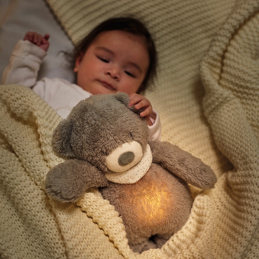 Nattou - Igračka za uspavljivanje sa melodijom i svetlom SLEEPY BEAR 4u1 braon