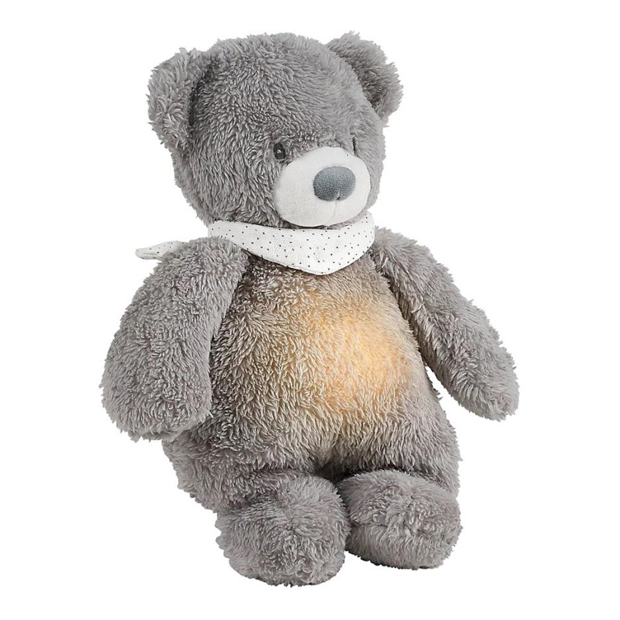 Nattou - Igračka za uspavljivanje sa melodijom i svetlom SLEEPY BEAR 4u1 sivo