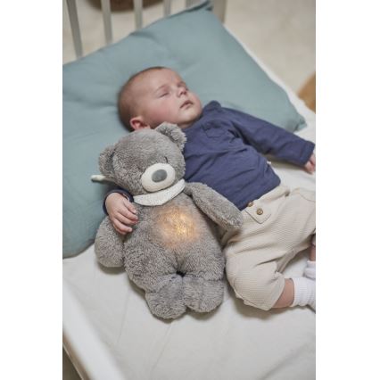 Nattou - Igračka za uspavljivanje sa melodijom i svetlom SLEEPY BEAR 4u1 sivo