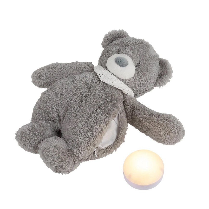 Nattou - Igračka za uspavljivanje sa melodijom i svetlom SLEEPY BEAR 4u1 sivo