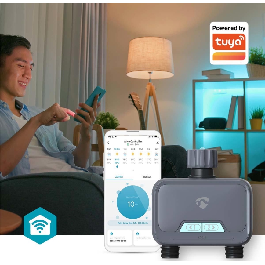 Regulator protoka vode 4xAA Wi-Fi Tuya IP54