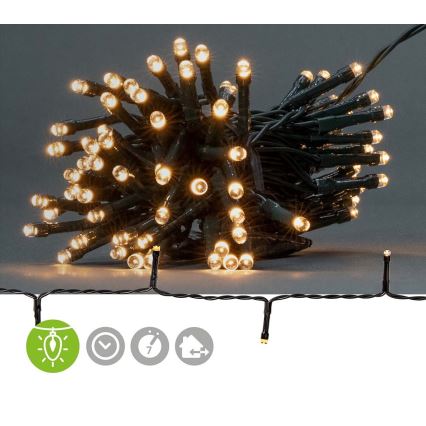 LED božićni spoljni lanac 48xLED/7 funkcija/3xAA 4,1m IP44 topla bela