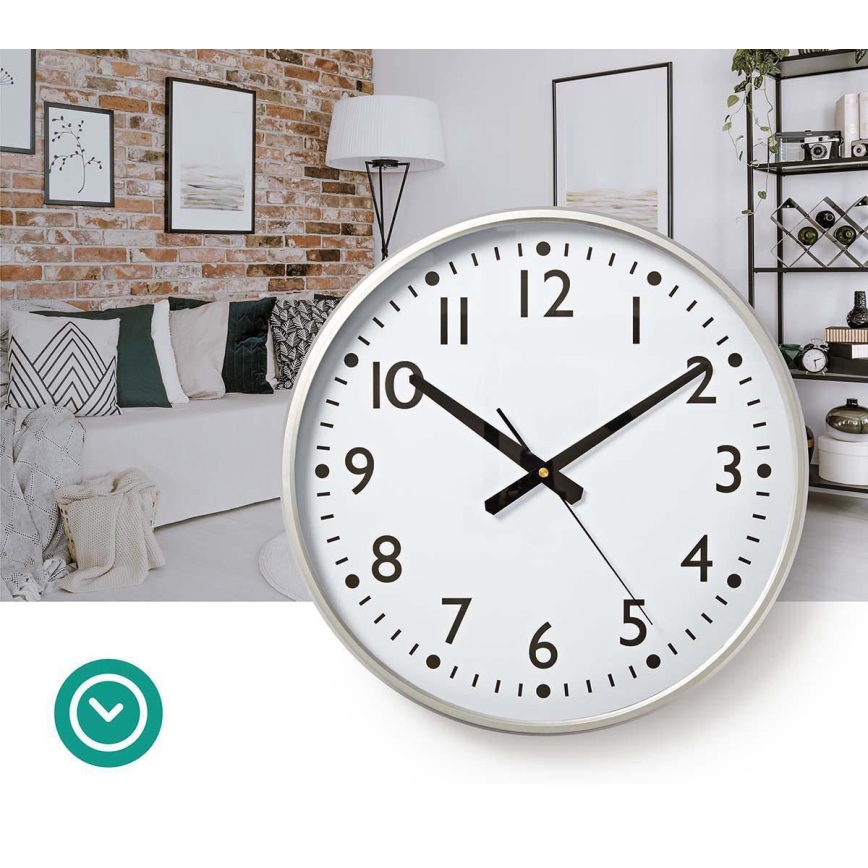 Zidni sat prečnik 38 cm 1xAA beli