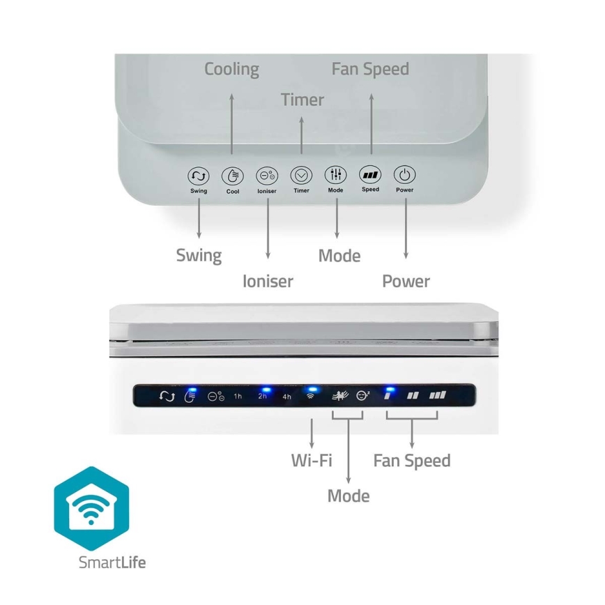 Hlađivač vazduha 65W/230V Wi-Fi Tuya beli + daljinski upravljač