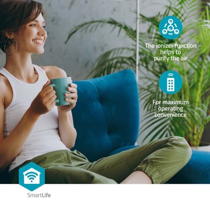 Hlađivač vazduha 65W/230V Wi-Fi Tuya beli + daljinski upravljač