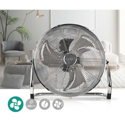 Podni ventilator 80W/230V sjajni hrom